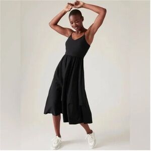 Athleta Elation V Neck Hybrid Dress in black
